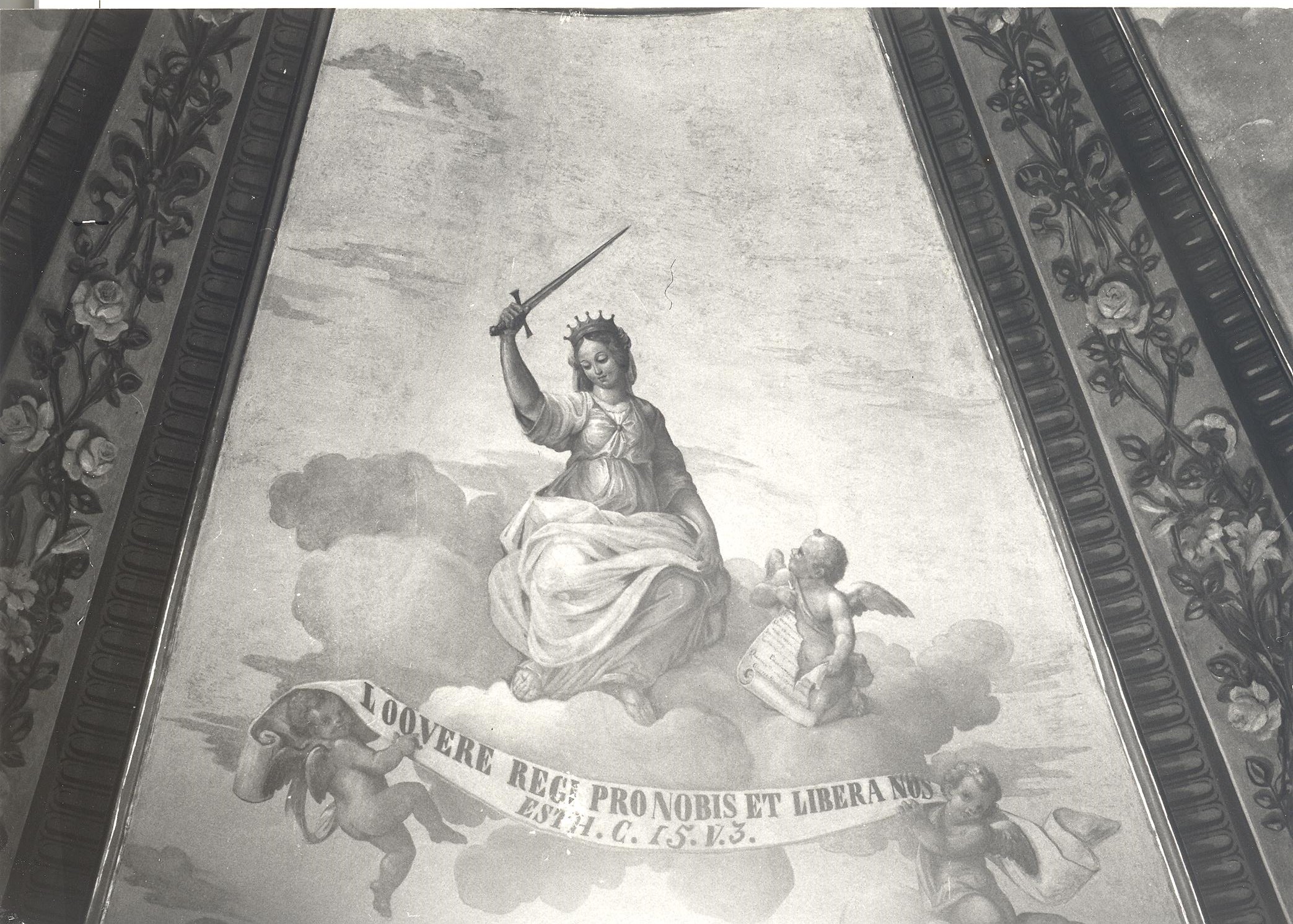 Vita e misteri di Maria, Santi, Figura allegorica femminile (dipinto, elemento d'insieme) di Rinaldi Giuseppe (sec. XIX)