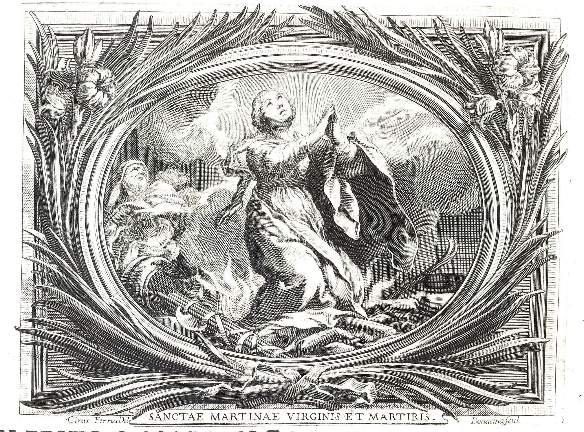 Santa Martina (stampa) di Bonacina Giovanni Battista (sec. XVII)