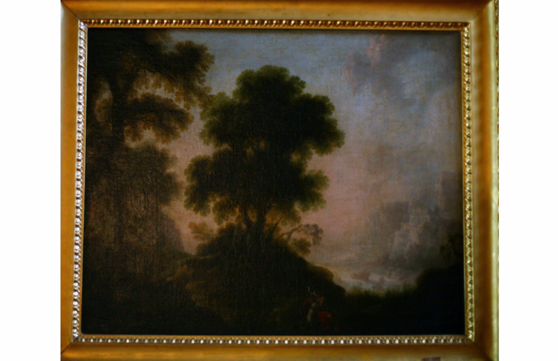 Paesaggio con pastorella, Paesaggio (dipinto) di van Swanevelt Herman (prima metà sec. XVII)