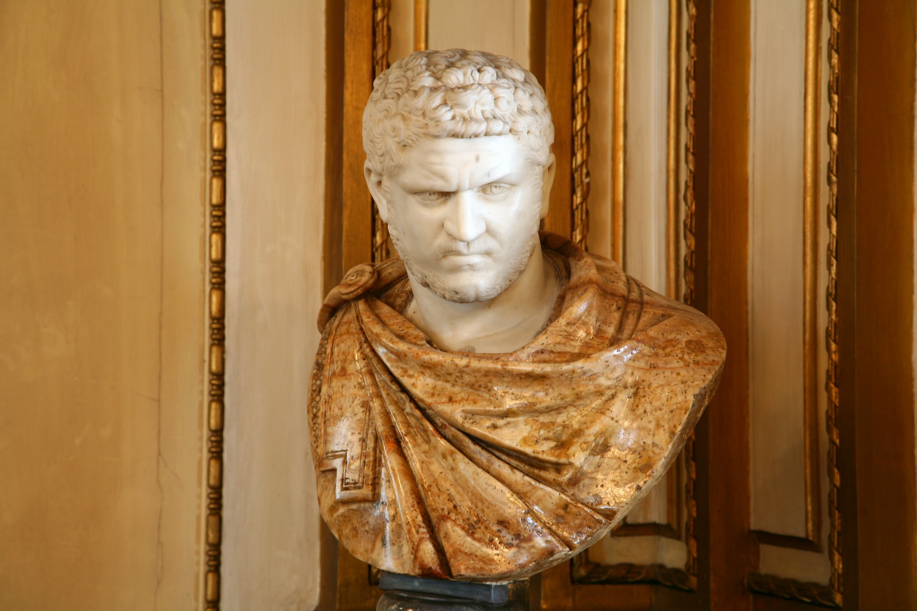 busto dell'imperatore Caracalla, ritratto (busto) - ambito italiano (metà sec. XVII)