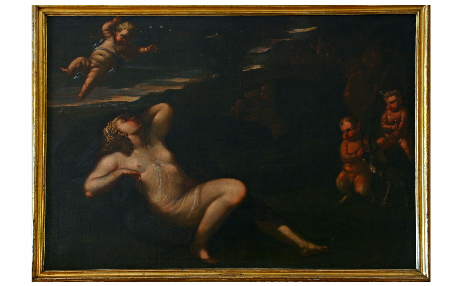 Armida addormentata, scena mitologica (dipinto, pendant) di Luca Giordano (bottega) (XVII secolo)