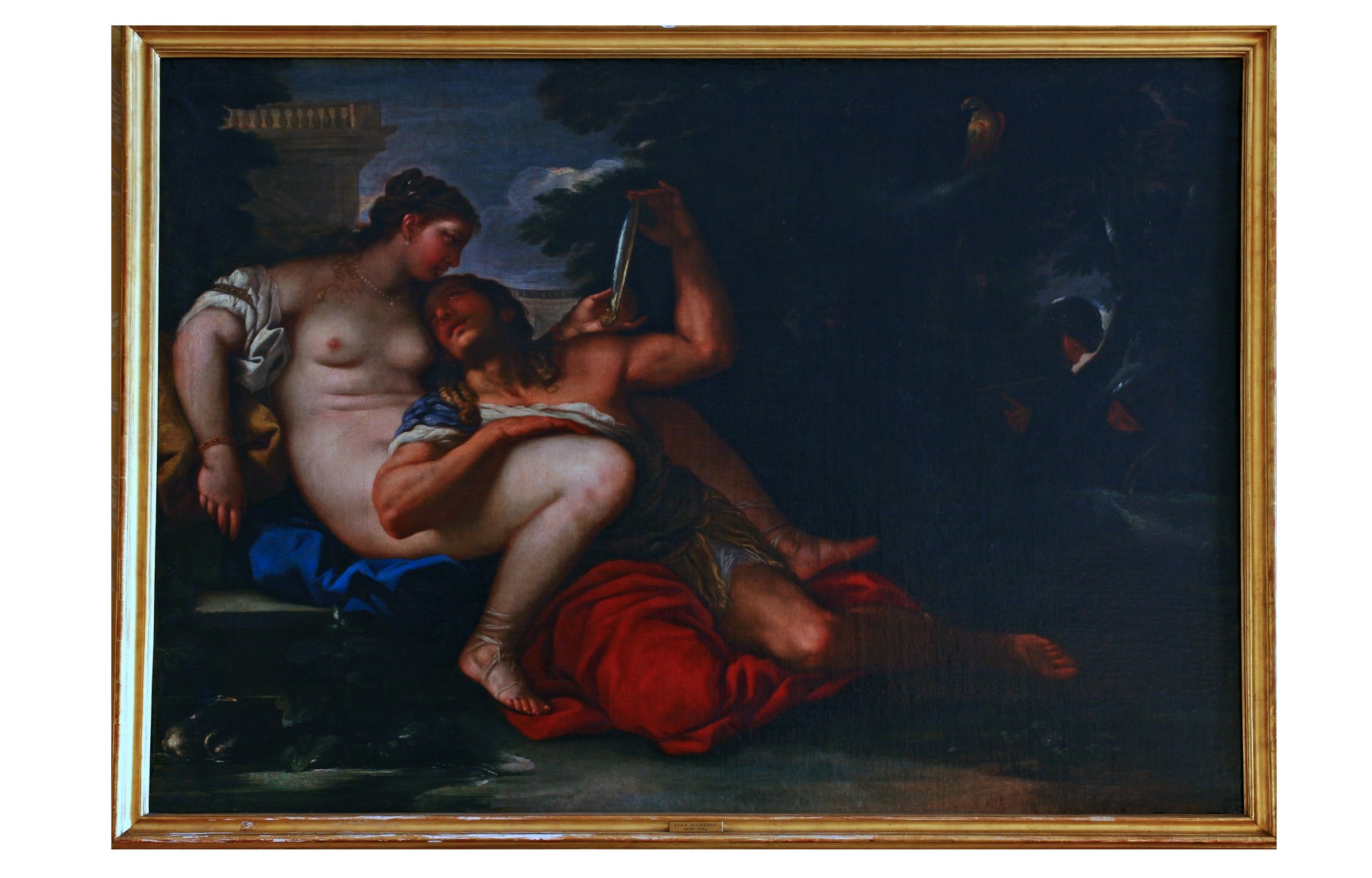 Rinaldo e Armida, tema classico tratto dalla letteratura (dipinto, pendant) di Luca Giordano (bottega) (XVII secolo)