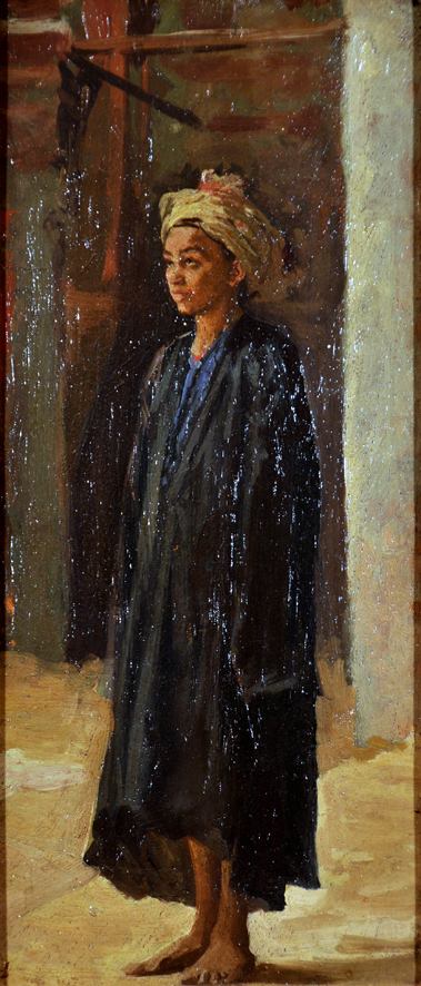 Giovane popolano arabo, figura di bambino arabo (dipinto, insieme) di Biseo Cesare (sec. XIX)