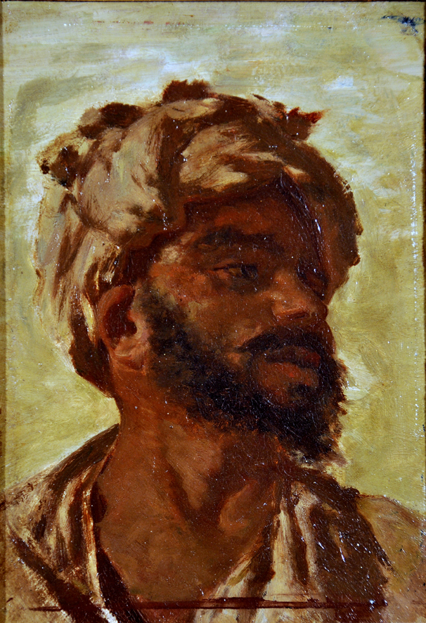 Testa di popolano arabo, ritratto (dipinto, insieme) di Biseo Cesare (sec. XIX)