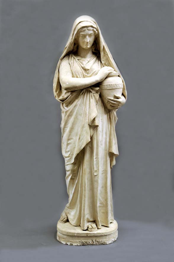 Figura femminile velata con urna, figura femminile (scultura, opera isolata) di Ferrari Ettore (XIX)