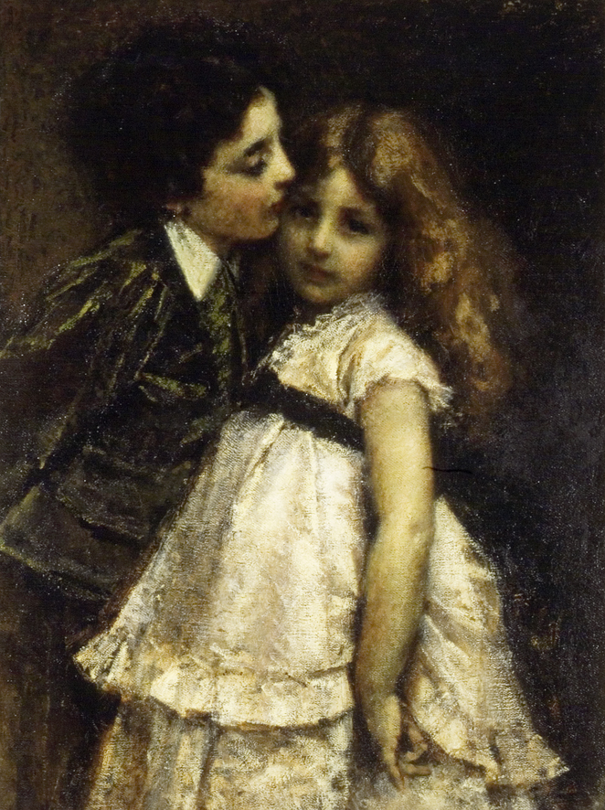 I due cugini, ritratti dal vero (dipinto, opera isolata) di Cremona Tranquillo (XIX)