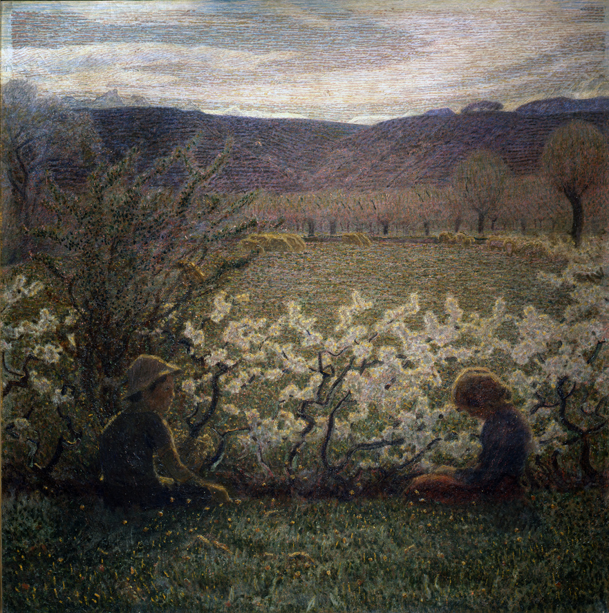 Prato fiorito, paesaggio (dipinto, opera isolata) di Pellizza Giuseppe (XIX - XX)