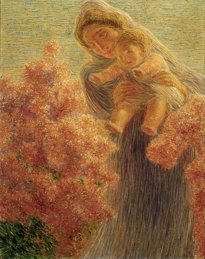 Mammina, tema della maternità (dipinto, opera isolata) di Previati Gaetano (XX)