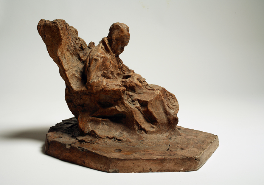 Malato all'ospedale, soggetto di genere (scultura, opera isolata) di Rosso Medardo (XIX)