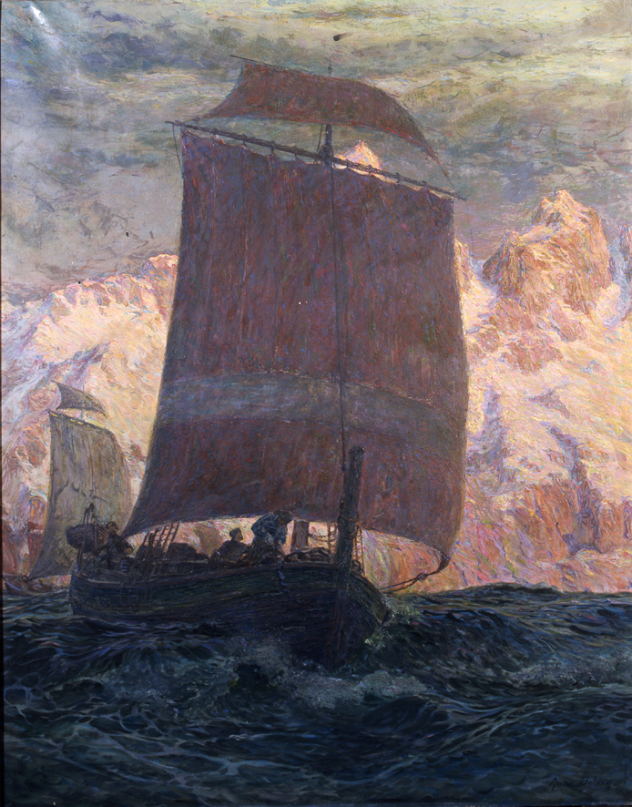I Vichinghi moderni, Velieri nei mari del Nord (dipinto, opera isolata) di Boberg Anna (XX)