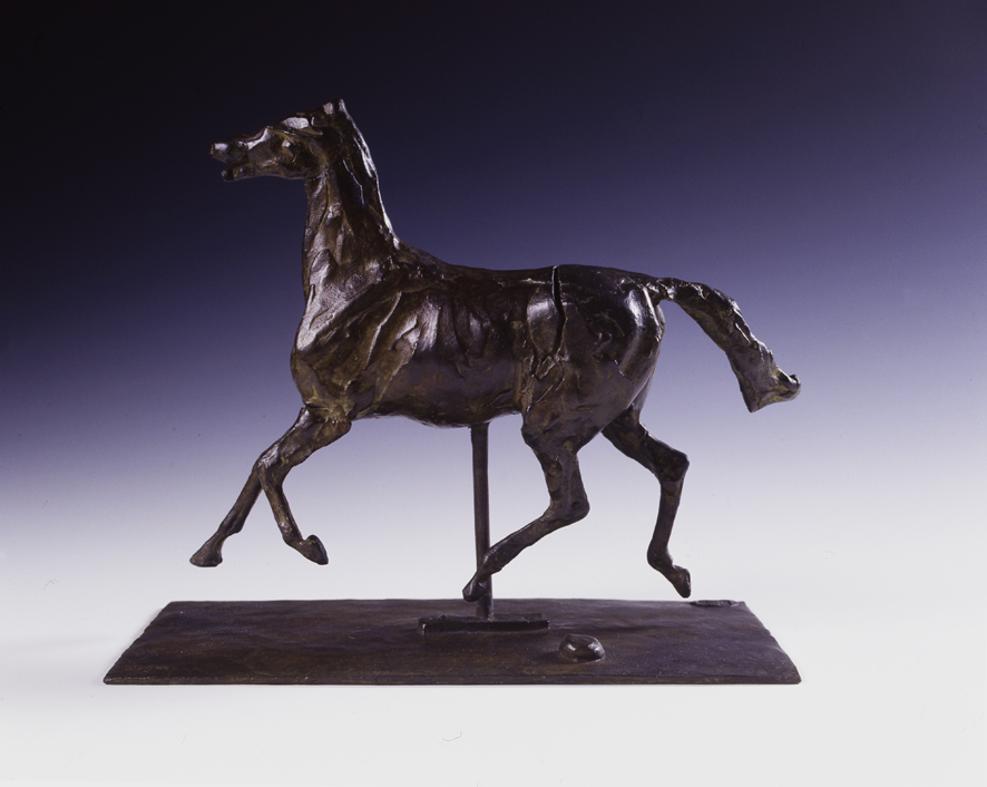 Cavallo al trotto con le zampe che non toccano il suolo, cavallo al trotto (scultura) di Degas Edgar - fonderia A.A. Hébrard (sec. XX)