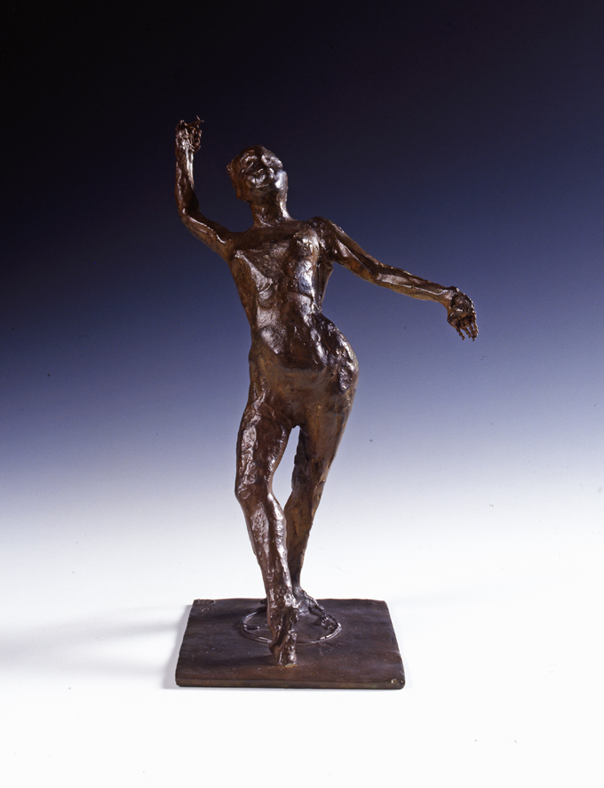 Ballerina con tamburello, figura di donna nuda che danza (scultura) di Degas Edgar - fonderia A.A. Hébrard (sec. XX)