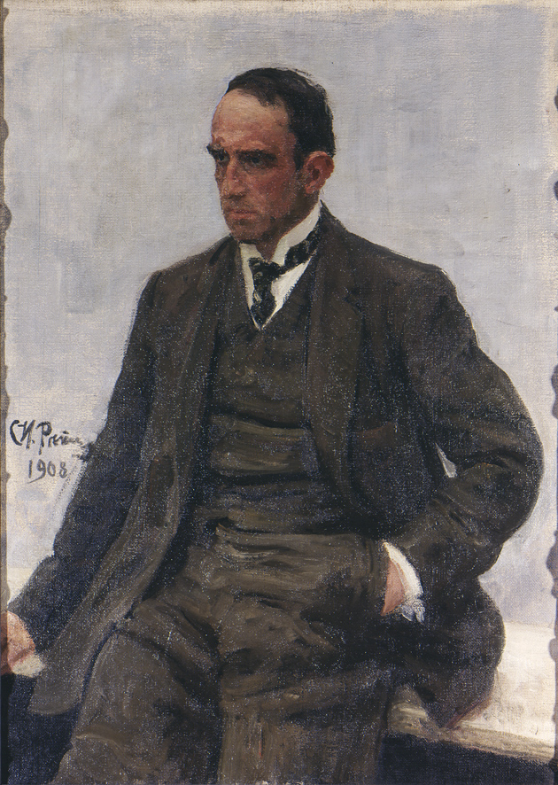 Ritratto dello scultore Paolo Troubetzkoy, Ritratto d'uomo (dipinto, opera isolata) di Répin Ilj'a Efimovic (XX)
