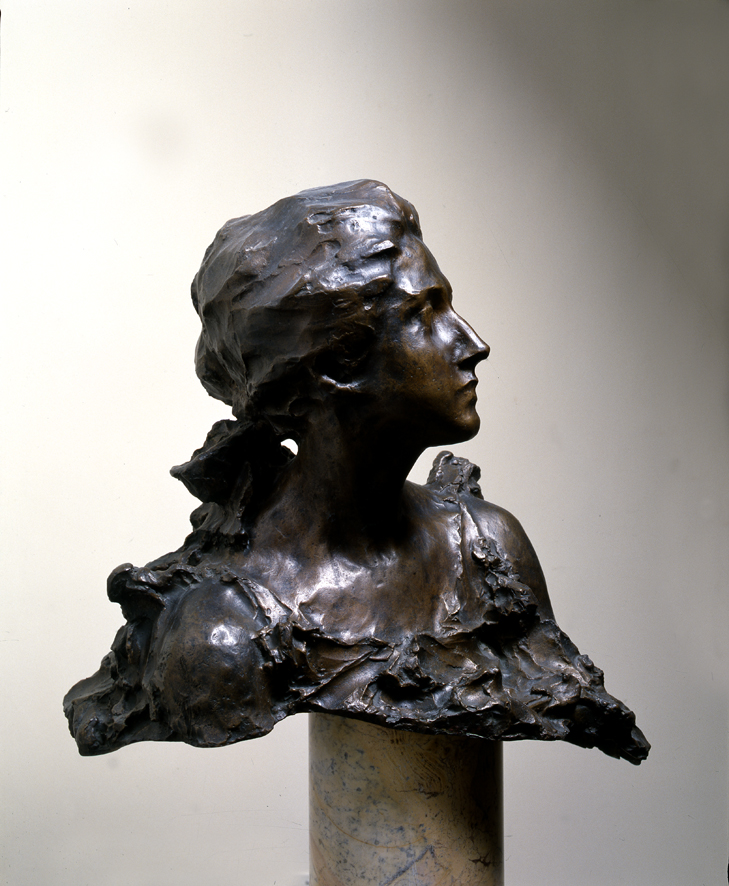 Ritratto di Amélie Louis Rives, busto-ritratto di donna (scultura, opera isolata) di Troubetzkoy Paolo (sec. XIX)