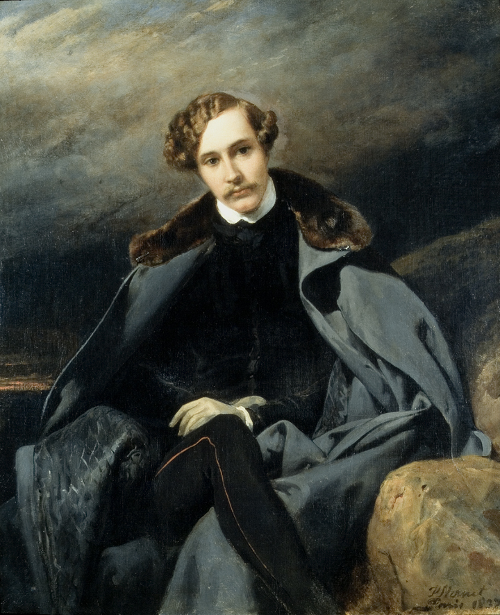 Ritratto del principe Aleksandr Ivanovic Barjatinskij, Ritratto d'uomo (dipinto, opera isolata) di Vernet Horace (XIX)