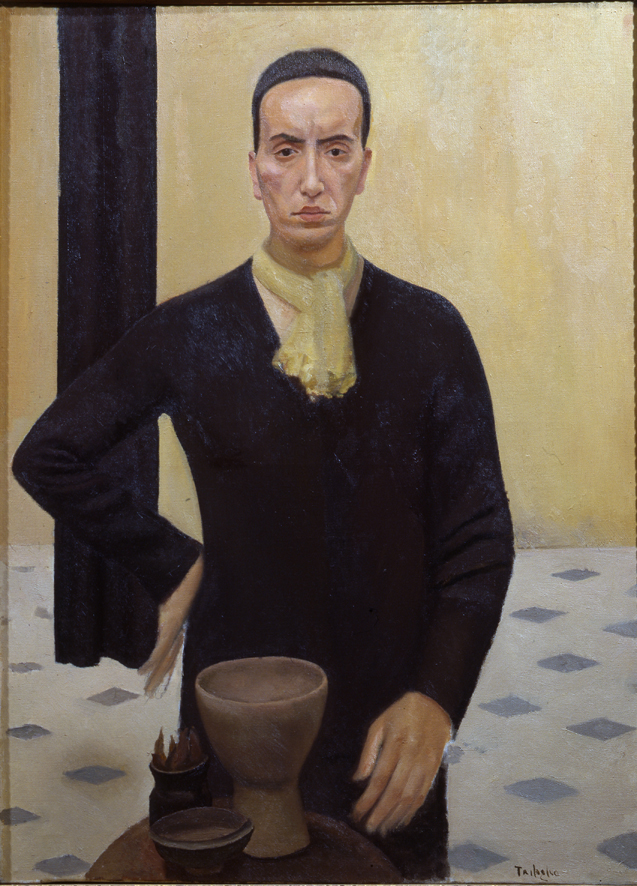 Figura in nero o Autoritratto (dipinto, opera isolata) di Luigi Trifoglio (XX)