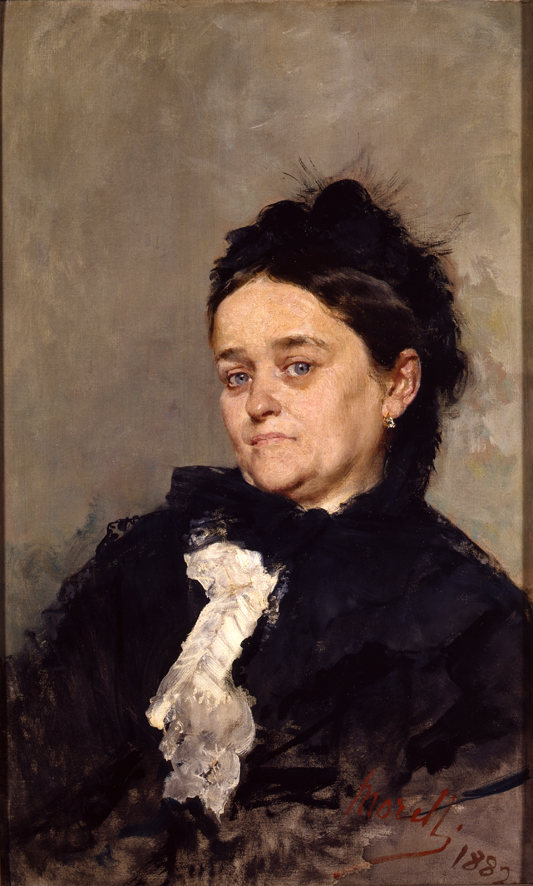 Ritratto di Virginia Villari, ritratto femminile (dipinto, opera isolata) di Morelli Domenico (XIX)