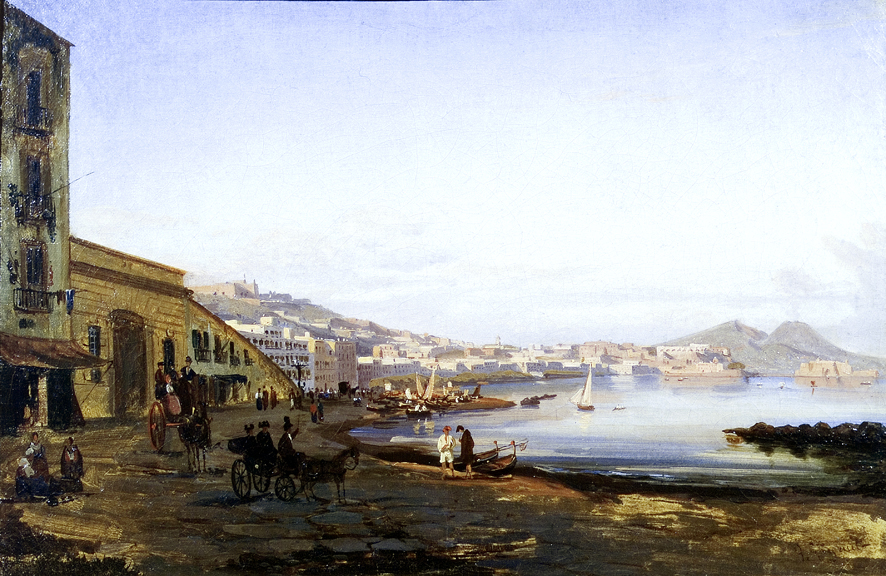 Marina di Posillipo, marina (dipinto, opera isolata) di Gigante Giacinto (XIX)