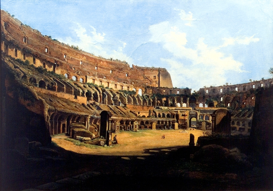 Il Colosseo, paesaggio (dipinto, opera isolata) di Faure Giovanni (XIX)