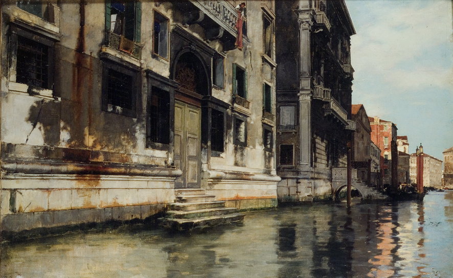 Canal Grande, veduta (dipinto, opera isolata) di Pasini Alberto (XIX)