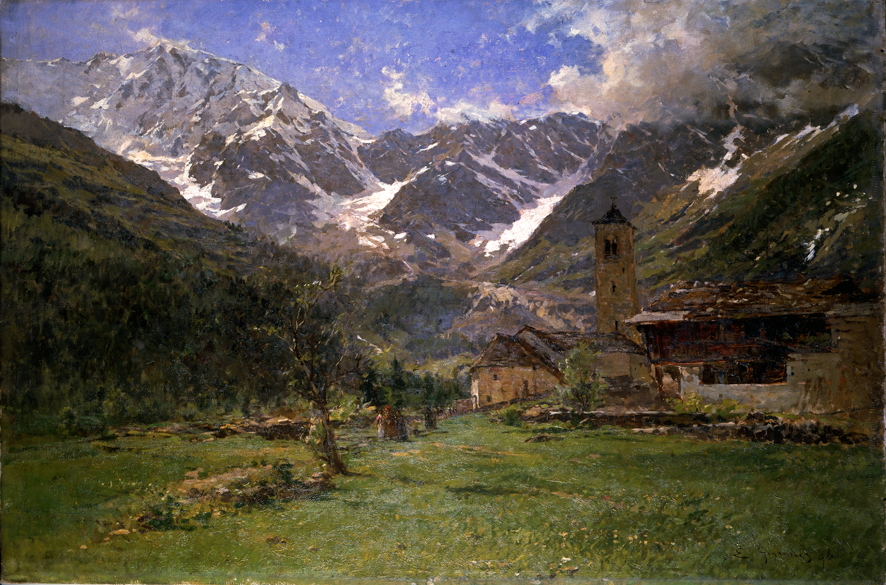 Monterosa, paesaggio (dipinto, opera isolata) di Gignous Eugenio (XIX)