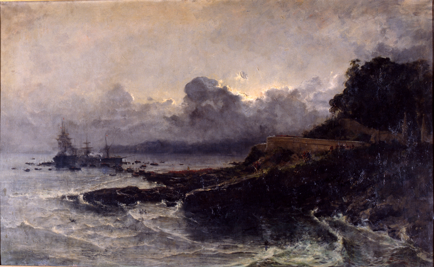 Lo scoglio di Quarto, marina (dipinto, opera isolata) di Mariani Pompeo (XIX)