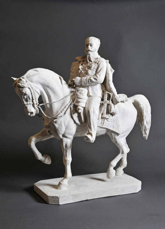 Vittorio Emanuele II, bozzetto della statua equestre, bozzetto per momumento (scultura, opera isolata) di Alfonso Balzico (XIX)