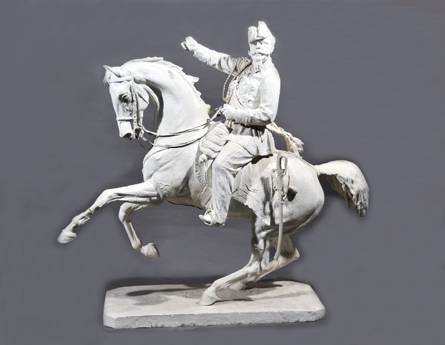 Vittorio Emanuele II, bozzetto della statua equestre, figura storica (scultura, opera isolata) di Alfonso Balzico (XIX)