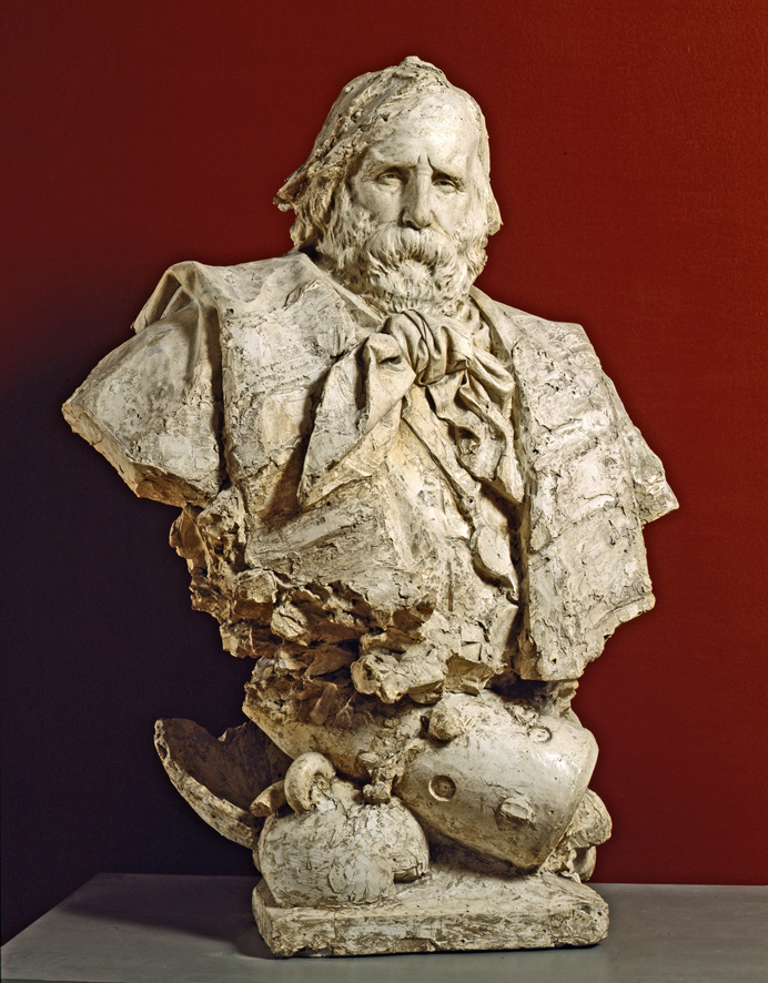 Busto del generale Garibaldi, Ritratto maschile (scultura, opera isolata) di Ercole Rosa (XIX)