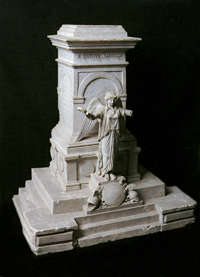 Bozzetto per la base del monumento a Garibaldi a Rovigo, bozzetto per monumento (scultura - bozzetto, opera isolata) di Ferrari Ettore (XIX)