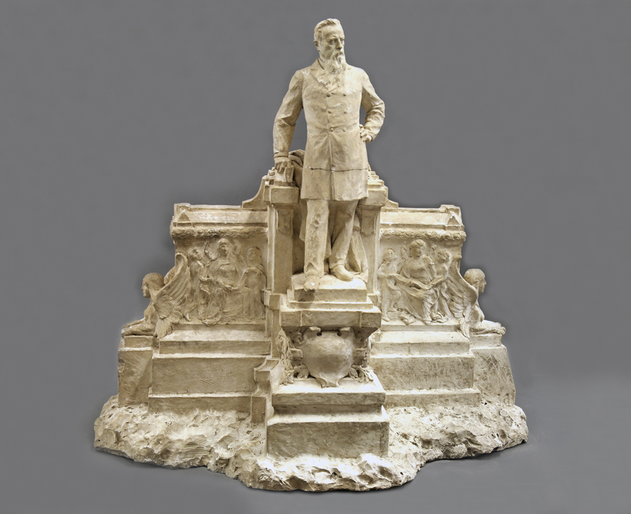 Monumento a Bovio (versione definitiva con figura intera), bozzetto per il monumento a Giovanni Bovio (scultura - bozzetto, opera isolata) di Ferrari Ettore (XX)