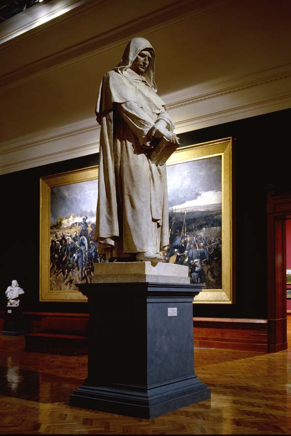 Statua di Giordano Bruno, statua per il monumento a Giordano Bruno (scultura, opera isolata) di Ferrari Ettore (XIX)
