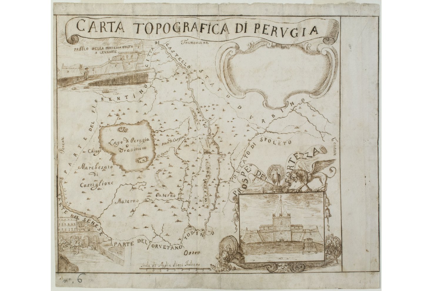 pianta della città di Perugia (disegno, opera isolata) - ambito umbro (sec. XIX)