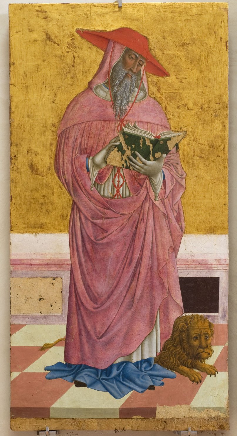 San Girolamo (scomparto di trittico, elemento d'insieme) di Giovanni Francesco da Rimini (attribuito) (terzo quarto sec. XV)