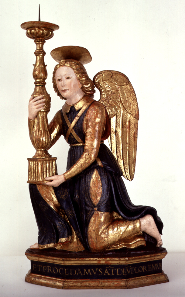 angelo reggicandelabro (scultura, coppia) - manifattura umbra (seconda metà sec. XV)