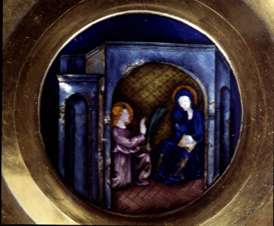 Annunciazione (patena, opera isolata) di Ugolino di Vieri (attribuito) (metà sec. XIV)