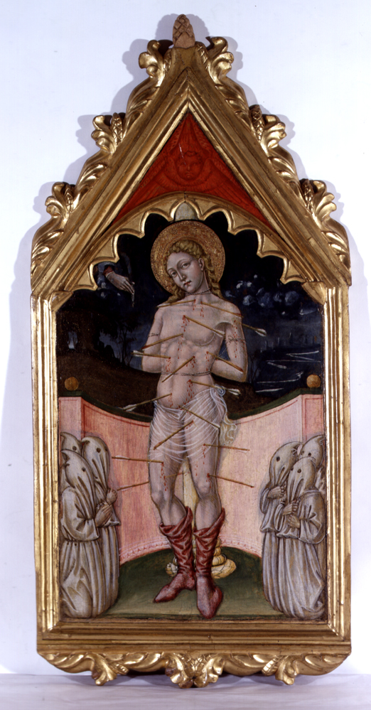 San Sebastiano (stendardo processionale, elemento d'insieme) di Francesco di Gentile da Fabriano (attribuito) (seconda metà sec. XV)