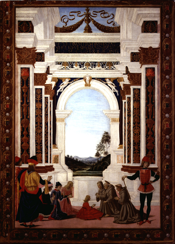 San Bernardino risana la figlia di Giovanni Antonio Petrazio da Rieti (dipinto, elemento d'insieme) di Pinturicchio (attribuito) (seconda metà sec. XV)