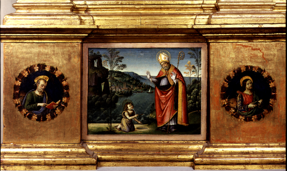 Sant'Agostino e altri personaggi (scomparto di polittico, elemento d'insieme) di Pinturicchio (fine sec. XV)