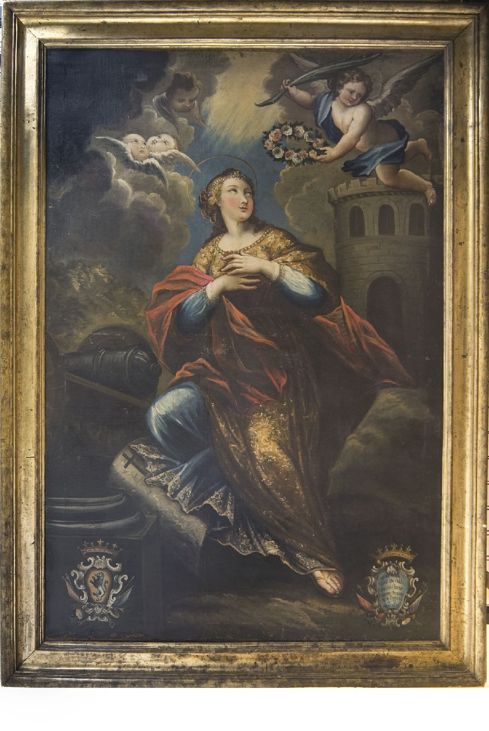 Santa Barbara (dipinto, opera isolata) di Busti Francesco (sec. XVIII)