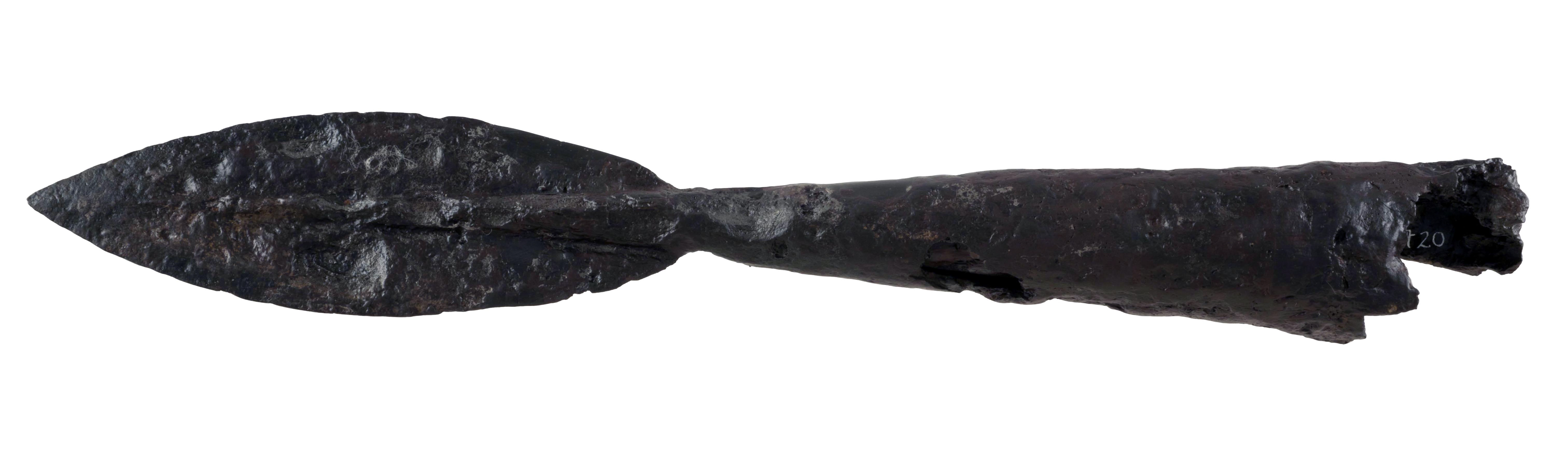 punta di lancia - arte longobarda (fine/ inizio secc. VI - VII)