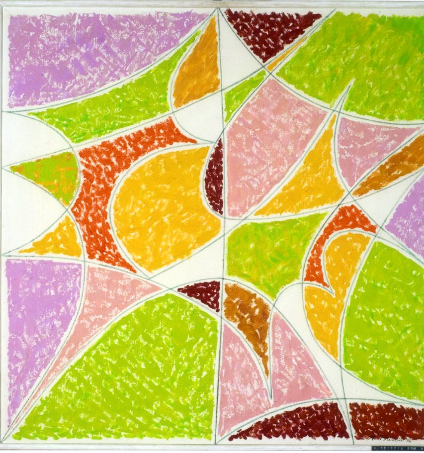 Geometric painting n. 6, Composizione astratta, figure geometriche (dipinto) di Albert Friscia (sec. XX)