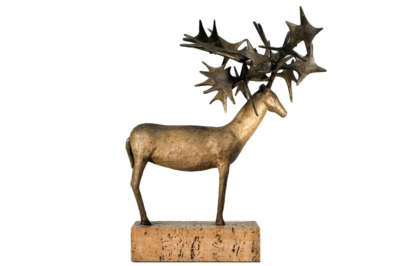 Enchanted deer, Cervo Incantato, cervo (scultura) di Friscia Albert (sec. XX)