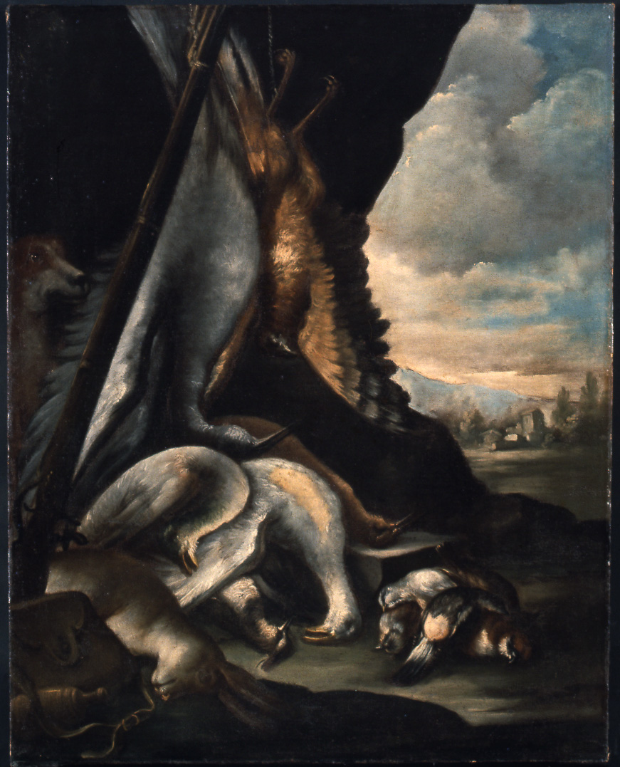 natura morta con cacciagione (dipinto) - ambito Italia settentrionale (seconda metà sec. XVII)