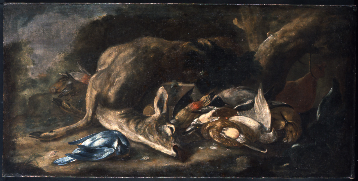 natura morta con selvaggina, natura morta (dipinto) - ambito Italia settentrionale (seconda metà sec. XVII)