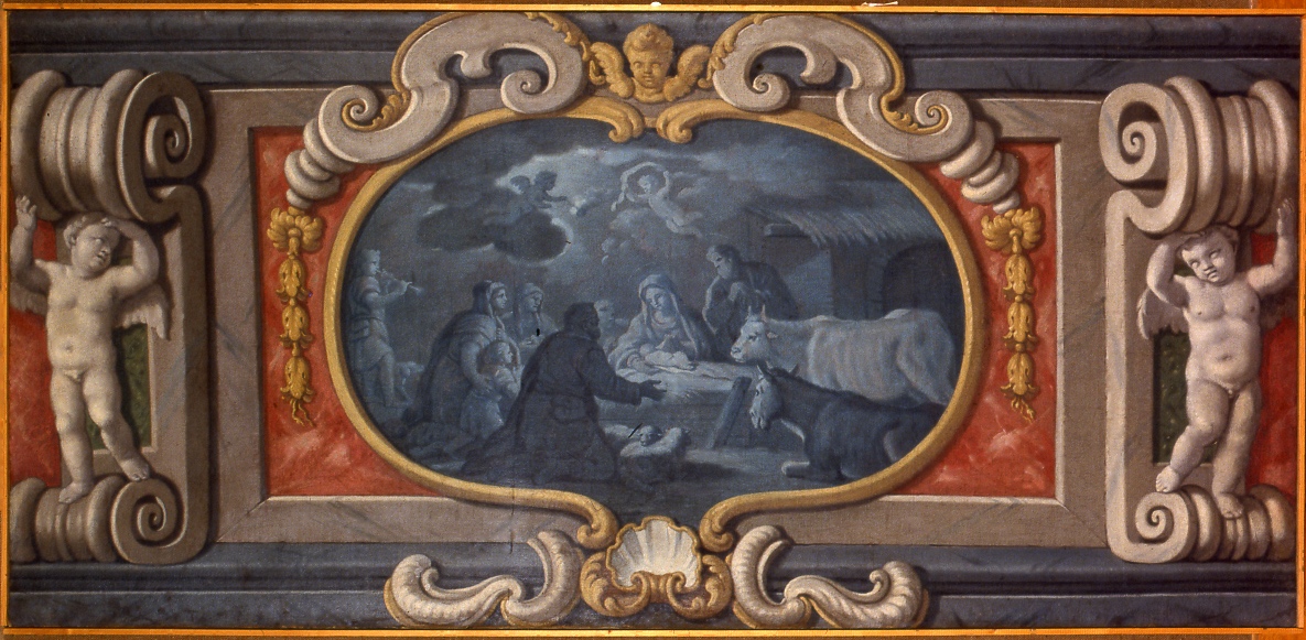 adorazione dei pastori (paliotto) - ambito Italia meridionale (fine/ inizio secc. XVIII/ XIX)