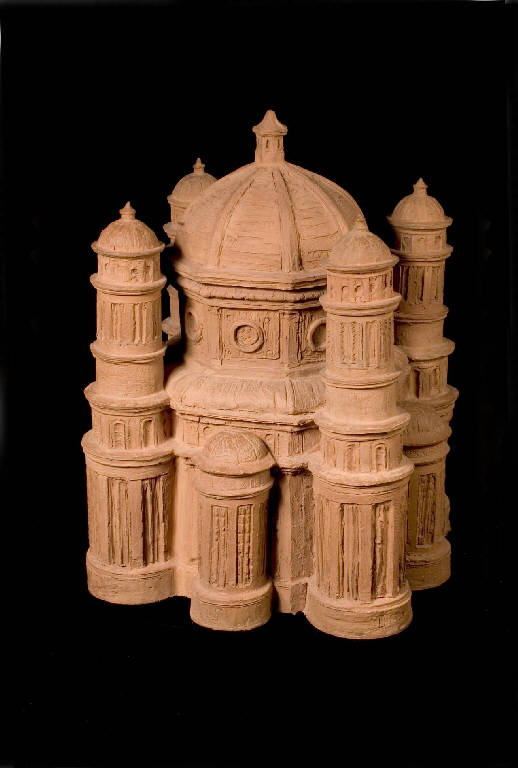 chiesa a pianta centrale con quattro campanili cilindrici (chiesa, a pianta centrale) di Ceramiche Curti (metà sec. XX)