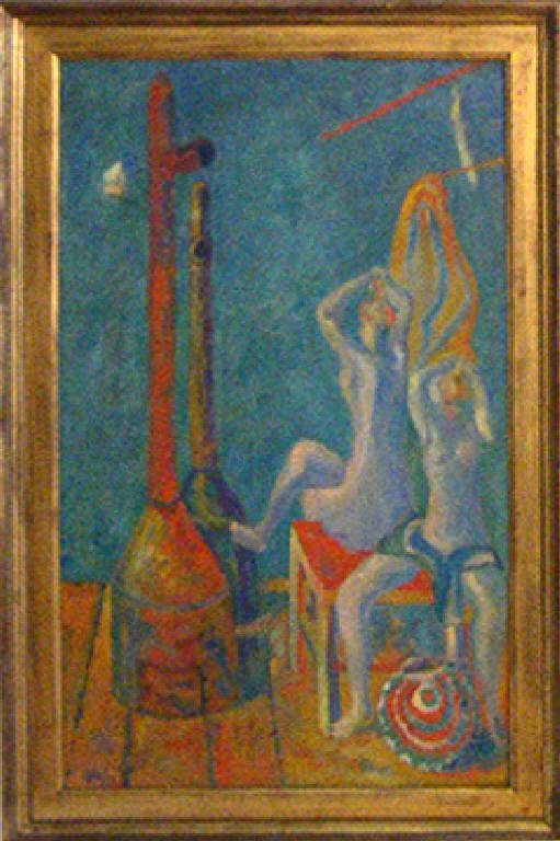 Le grandi mistiche, Nudi femminili (dipinto) di Birolli Renato (sec. XX)