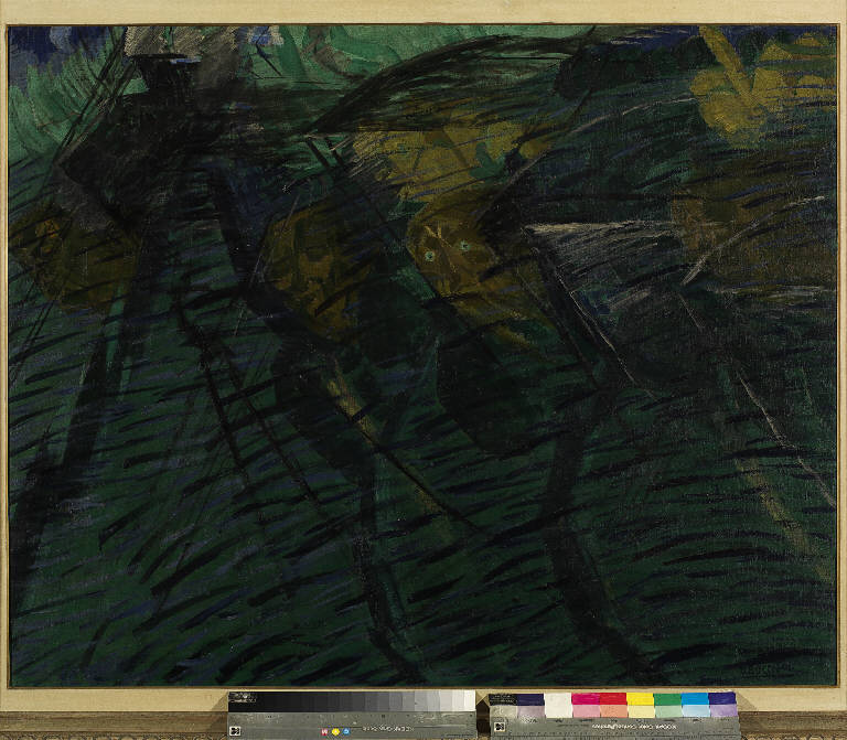 Quelli che vanno (dipinto) di Boccioni Umberto (sec. XX)
