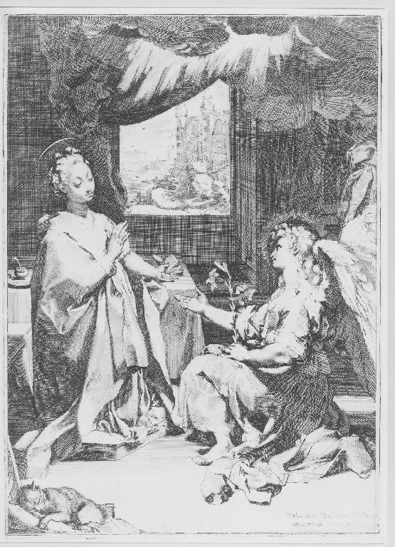 L'Annunciazione, Annunciazione (stampa) di Barocci Federico, Barocci Federico (sec. XVI)